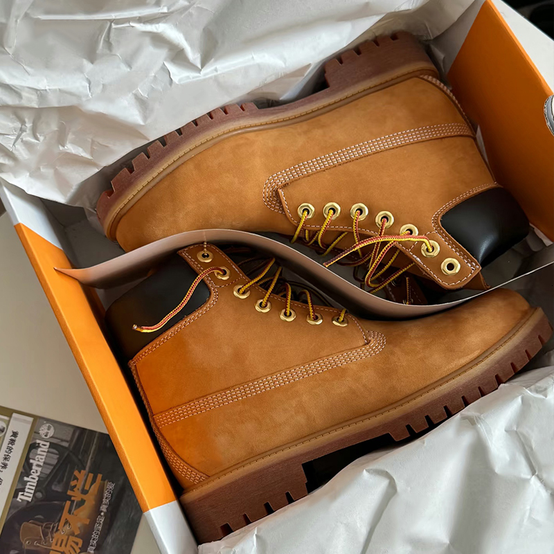 Designer boots Martin boots big yellow boots luxurious outdoor boots that won't break men's and women's waterproof boots classic denim boots with box