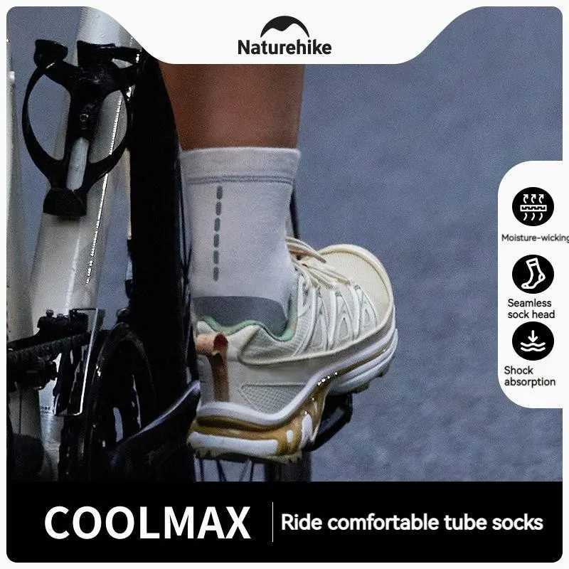 Naturehike Cycling MidCalf Socks shock absorption for Men Women 1pair Bicycle Cycling Running Sports Cotton Socks BreathableW251011