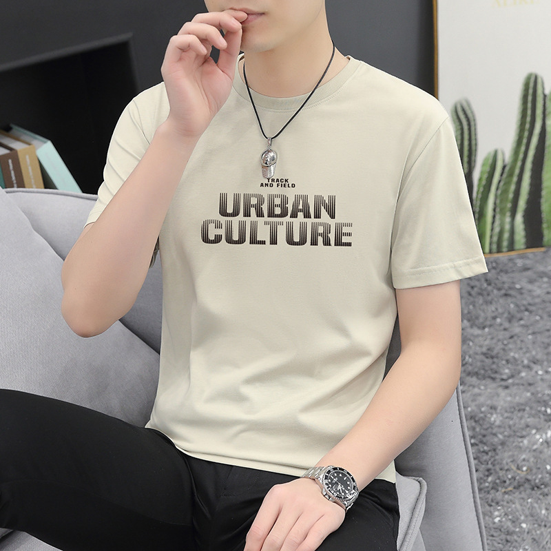 Designer Shirt Trendy Men's Fashion Versatile Short Sleeve T-shirt Designer Hoodie Men's Summer Ice Silk Thin Top With Print Round Neck Half Sleeve Tee