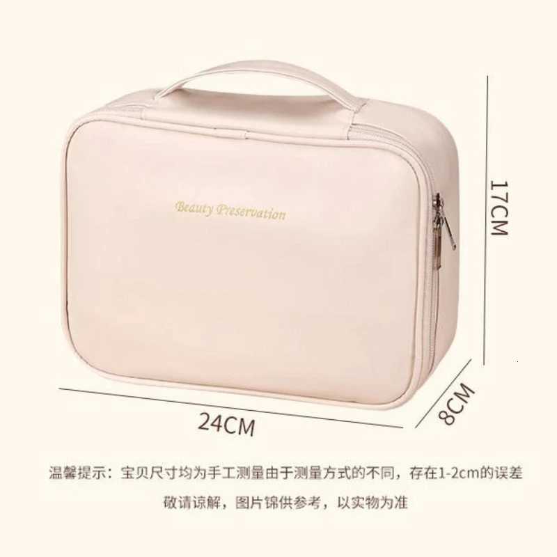 New Portable PU Leather Makeup Bag with Large Capacity and Highend Outdoor Feel Layered and Mtilayer Waterproof Makeup Bag D251011