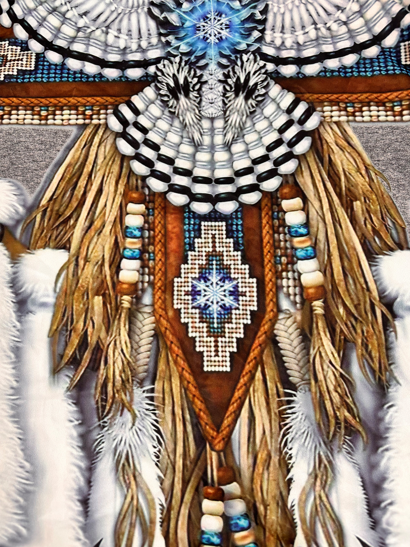 Women's Autumn New Ethnic - Style Long - Top - Casual Retro Grey Milk Silk Top-CF40478