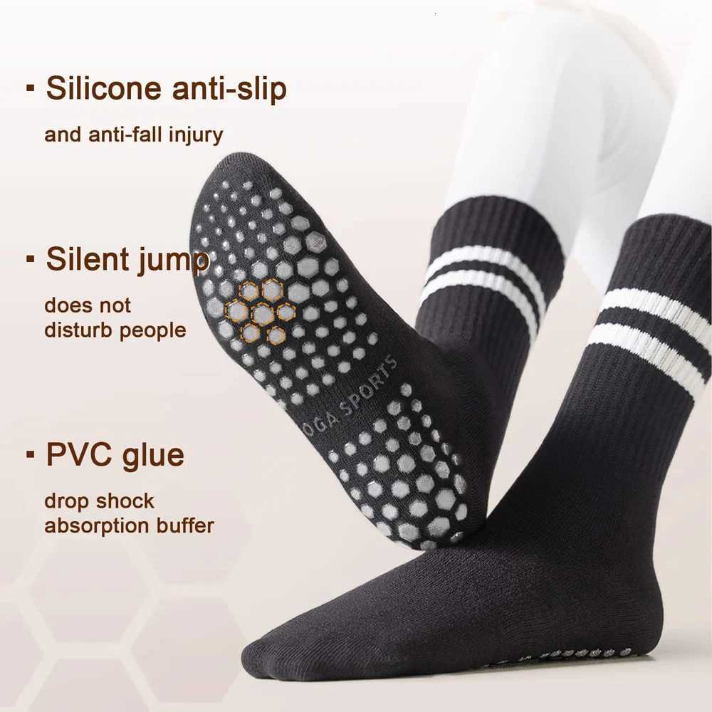 Midtube Women Yoga Socks Cotton Professional Nonslip Silicone Indoor Fitness Socks Floor Socks Dance Pilates Sports SocksW251011