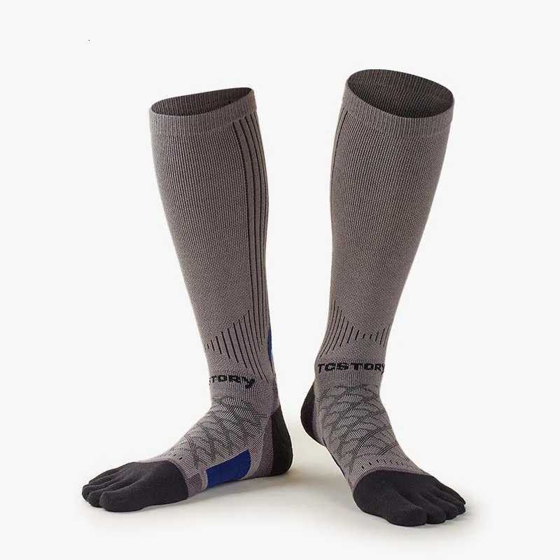 Fivefinger Man Toe Sport Socks Colorful Marathon Long Running Absorption Sports Socks Thicken Towel Sole Shock Tennis SocksW251011