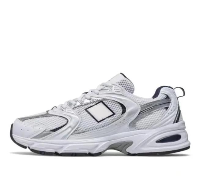 Original New NBBalance 530 Classic Vintage Mesh Fabric Faux Leather Casual Men's and Women's Running Shoes White Silver MR530SG