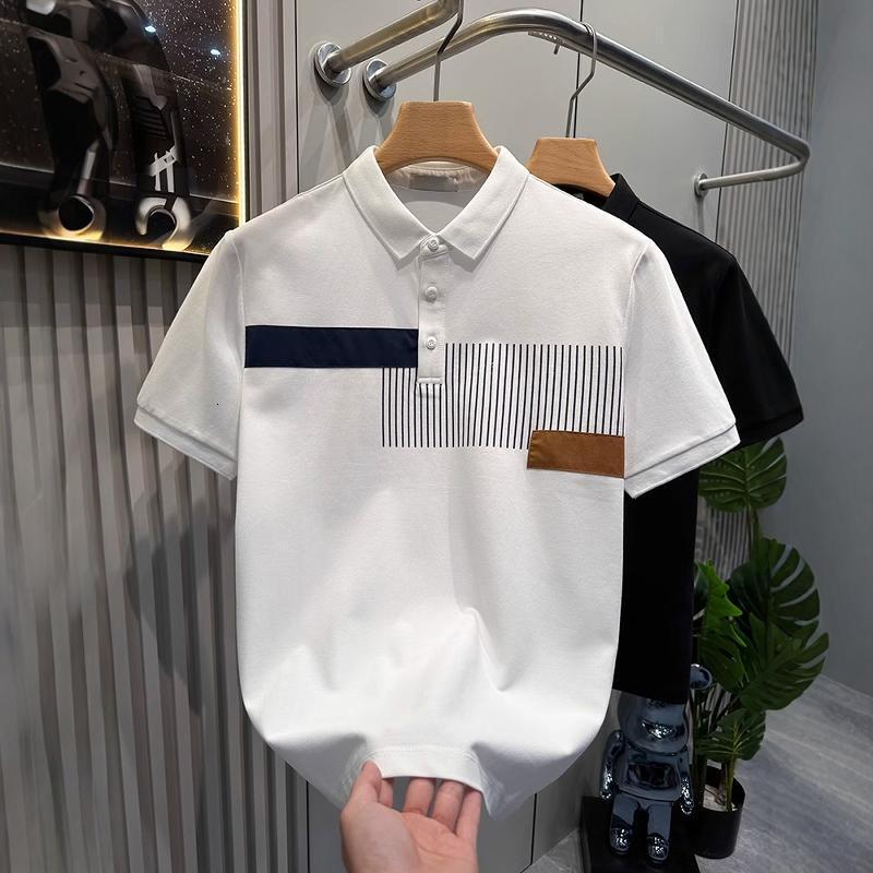 Mercerized Designer Hoodie Pearl Cotton Short Sleeve Polo Shirt Designer Shirt Men 2025 New Summer Ice Silk Cool T-shirt Casual Turn-down Collar Polo Shirt