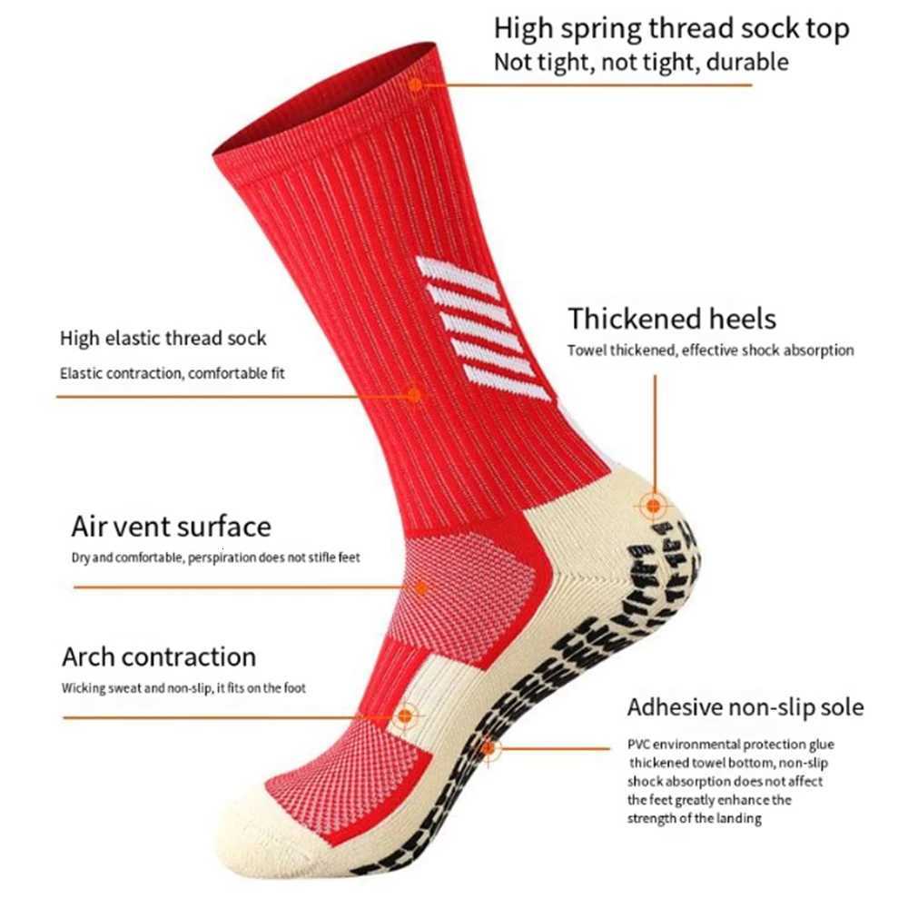 1 Pairs New Men Women Athletic Non Slip Soccer Socks Cushioned Breathable For Outdoor Sport Running Yoga Basketball SocksW251011