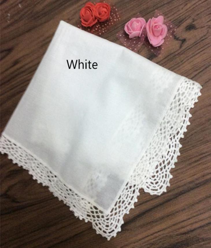 Set of 12 Fashion Wedding Bridal Handkerchiefs White 100 Cotton Hankerchief Ladies Hankie Perfect crochet lace Hakies 12x12inch9618902925