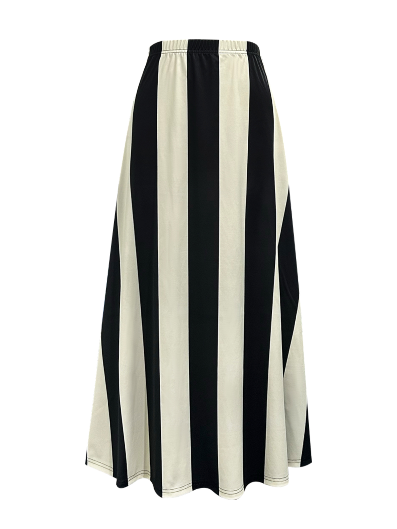 Women's Autumn Winter Casual Striped Midi Skirt - French Elegant Office - Wear Mixed - Color Skirt-CF53984