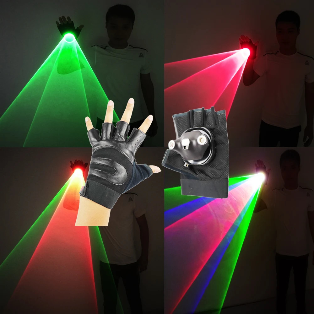 Green Red Blue RGB Rotating Laser Gloves Whirlwind Handheld Lazer Cannon Tunnel Effect Vortex LED Light Pub Party Show 251009