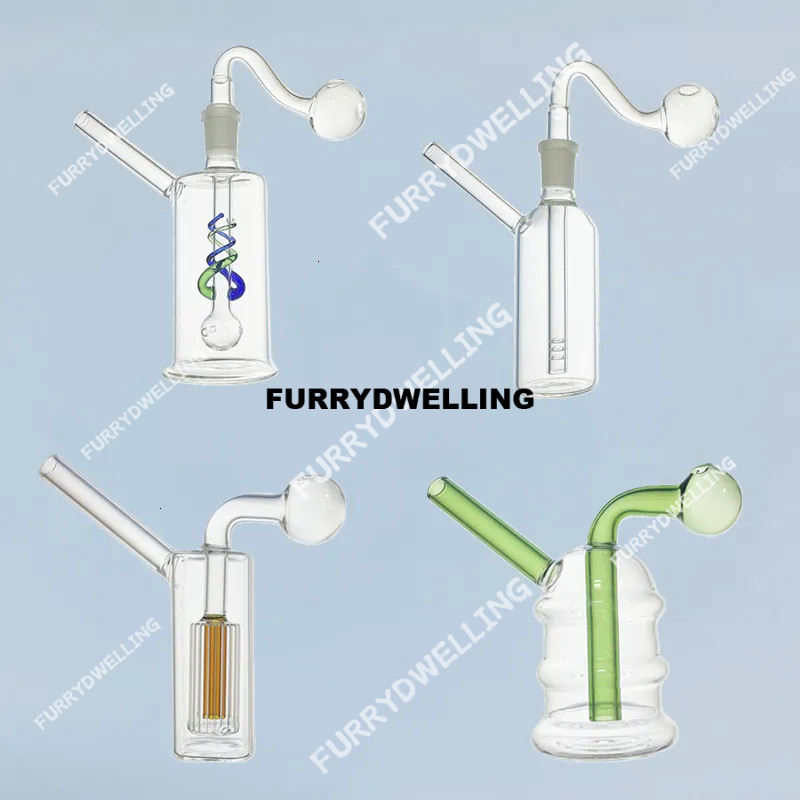 Smokpro Dwe74 Thick Pyrex Glass Bubbler Rig Mini Water Hookah Smoking Pipe Bong With 3Cm Oil Burner Bowl Head Attachment
