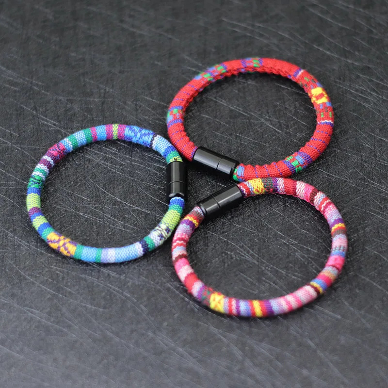 Noter Mens Bohemian Cord Chain Bracelet Tissu 6mm Thread Fabric Braslet Ethnic Braclet Homme Leisure Accessories Beach Jewelry 251008