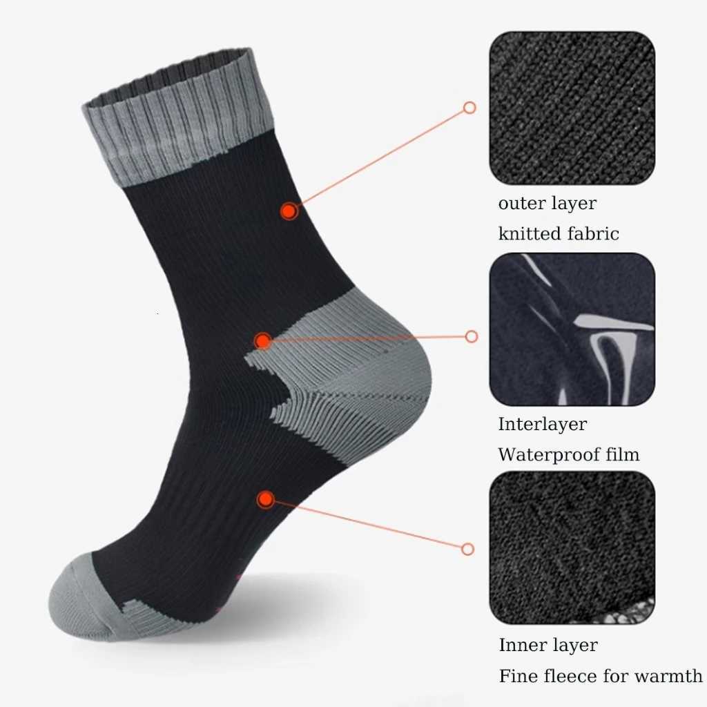Waterproof Socks Outdoor Sports Hiking Wading Camping Trekking Winter Skiing Sock Warm Breathable Waterproof SocksW251011
