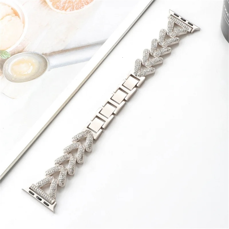 Diamond Metal Strap for Apple Watch 10 Band 46mm 42mm 41mm 4449mm 45mm 40mm Women Belt Bracelet 251010