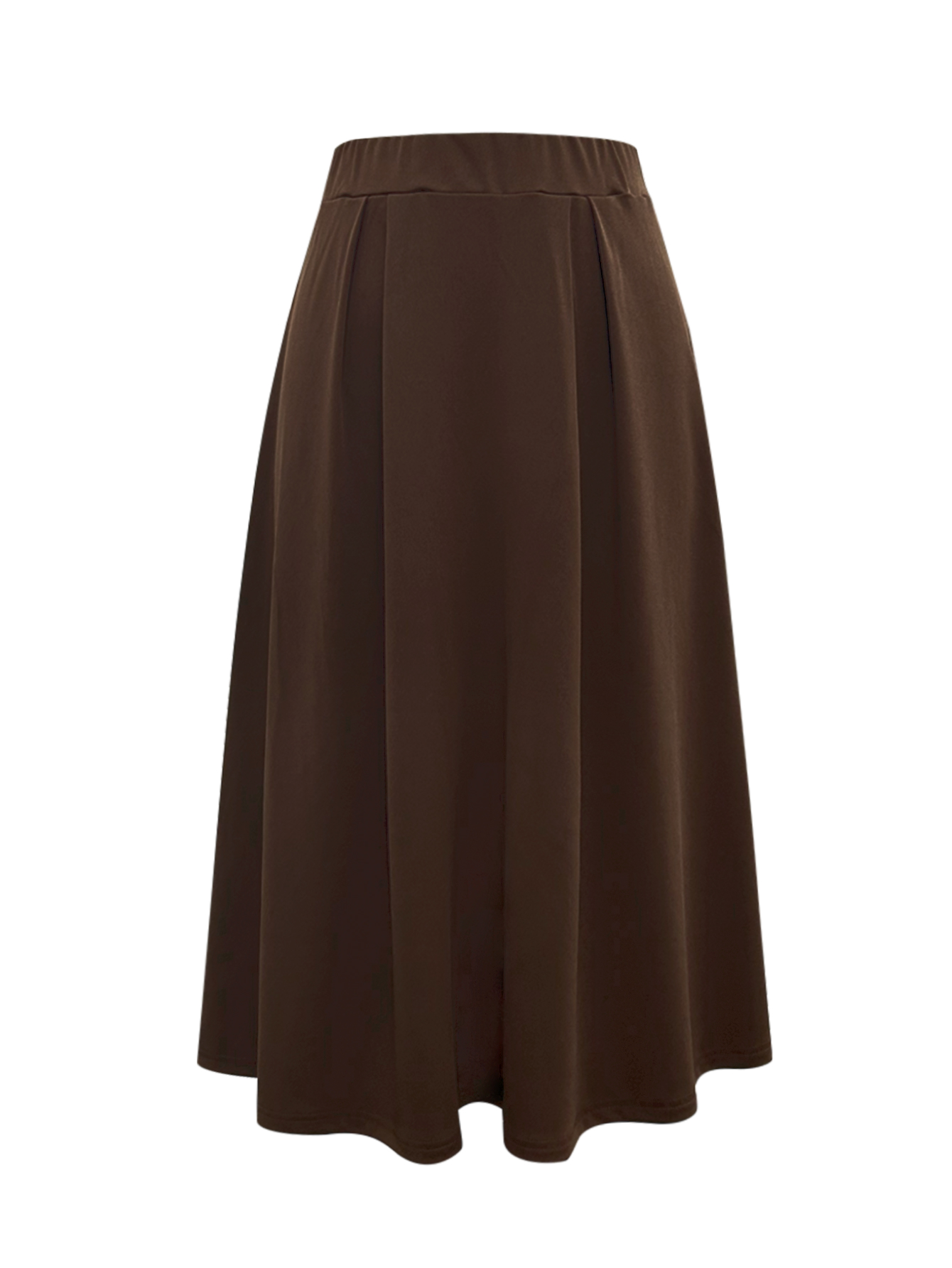 Women's Autumn Winter Casual Midi Skirt - French Elegant Office - Wear Solid Color Skirt-CF55146
