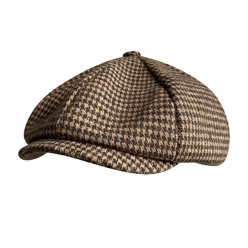 Retro sboy Cap Men Coffee Houndstooth Flat Caps Women Men British Painters Hat Soft Spring Autumn hats Octagonal Cap BLM394 251008