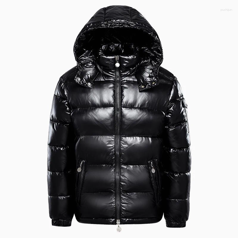 Men's Down Winter Mens Shiny Parkas Coats Man Mountain Ski Cotton Thermal Men Thick Windbreaker Hooded Jacket Clothing