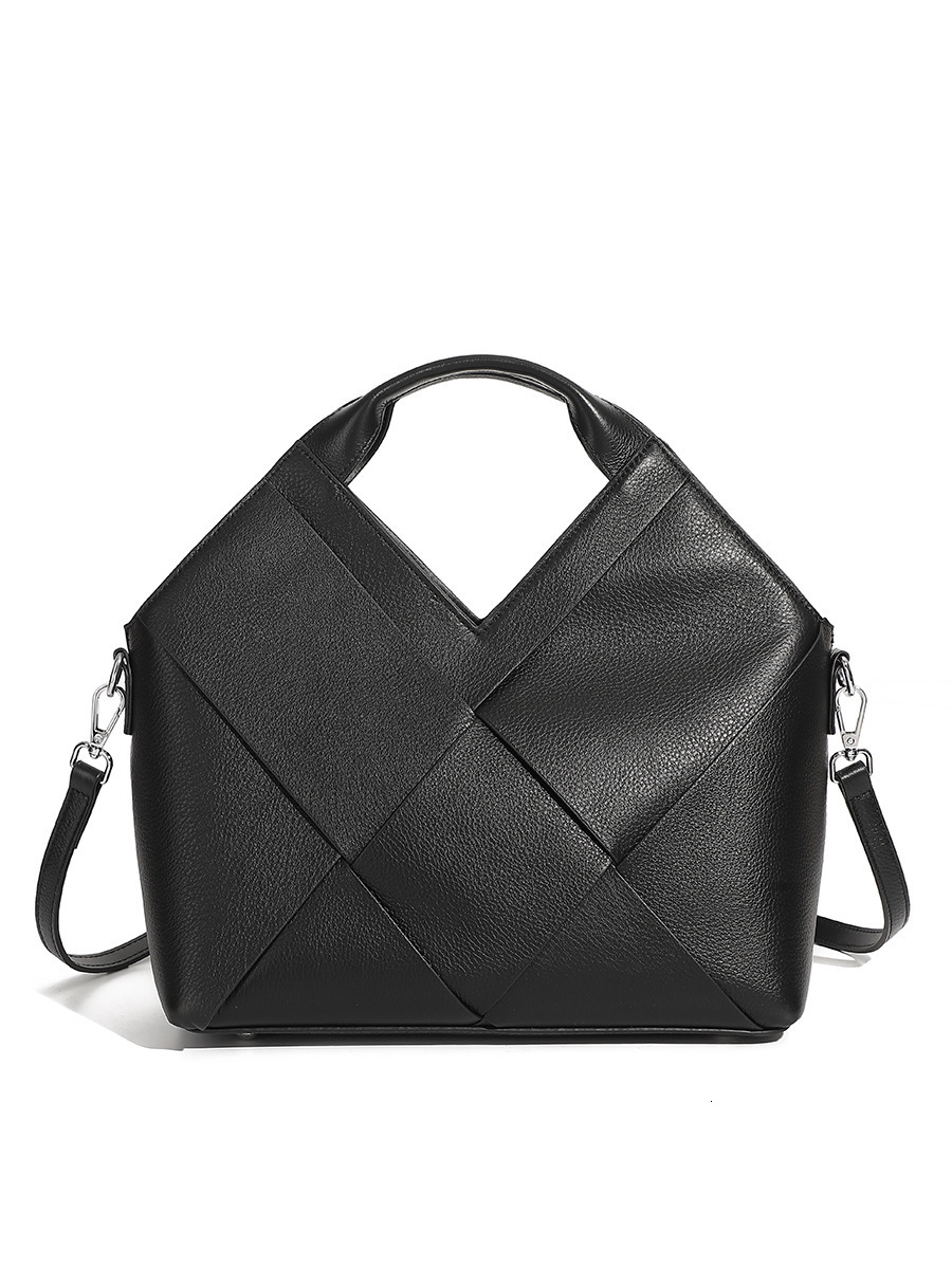 Top Layer Genuine Leather Woven Handbag Fashion Soft Leather Handbag Crossbody Bag for Women 250807