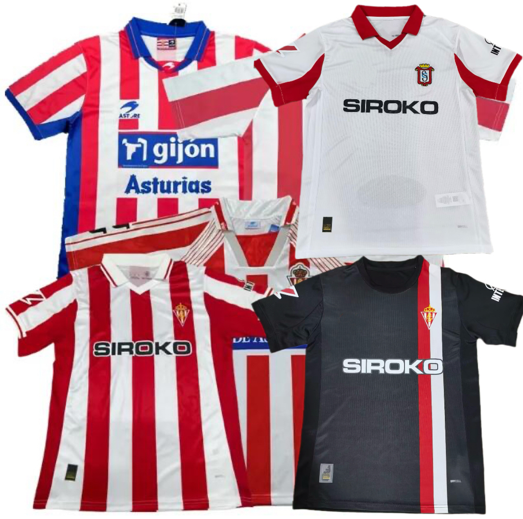 2025 2026 Retro Sporting de Gijon DAVID VILLA 1986 87 88 1994 1995 96 97 2001 2002 2003 Soccer Jerseys LOZANO CAICEDO J.OTERO QUEIPO 25 26 football shirt