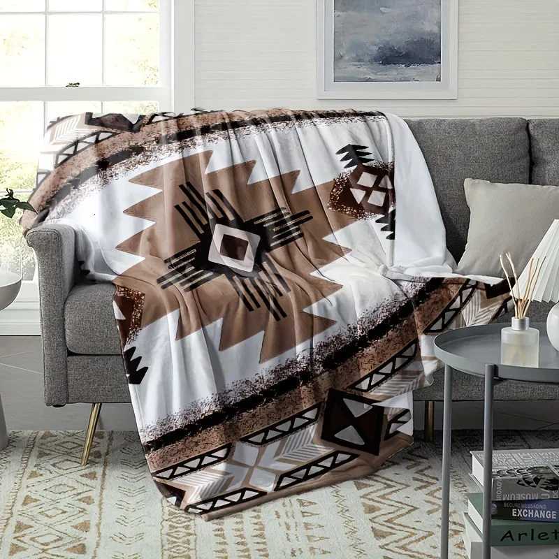 Boho Style Flannel Throw Blanket Colorful AllSeason Soft Blanket for Sofa Travel CampingGift Blanket for Family and Friends C251011