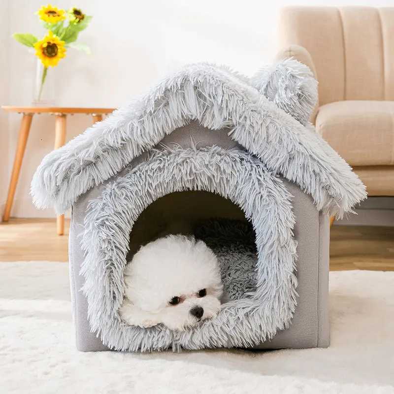 Medium Kennel Indoor Soft Comfortable Puppy House Removable Small Dog Bed Cave Winter Warm Pet Sleeping Mat Portable
