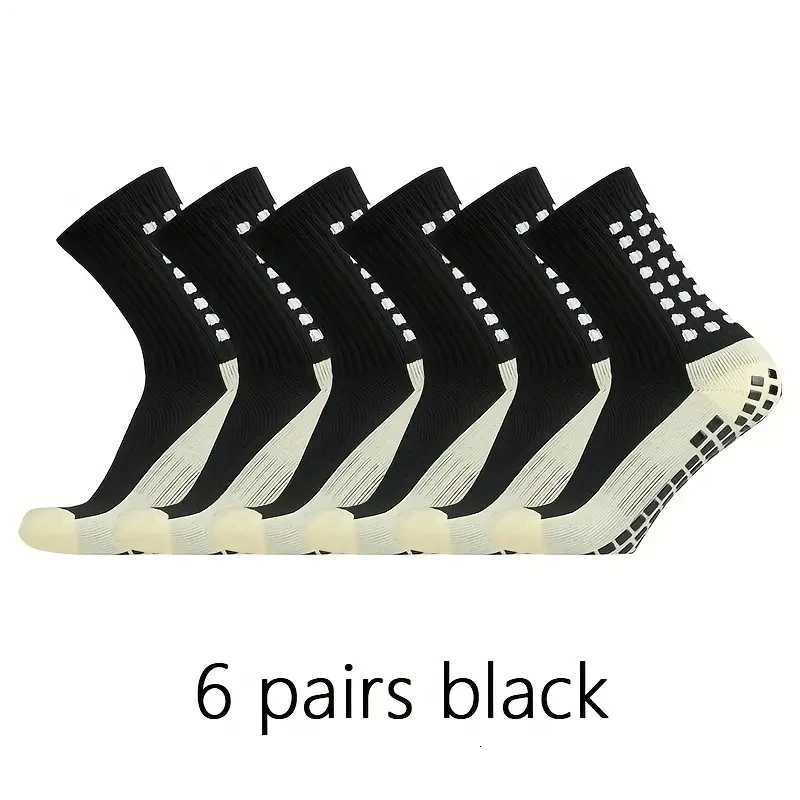 6 Pairs Professional Silicone Nonslip Football Socks Men Women Breathable Outdoor Sports Soccer Grip SocksW251011