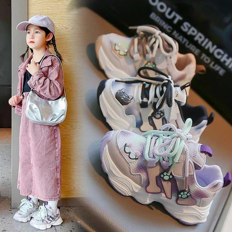 girls boots 2025 Spring New Childrens Sports Soft soled Girls Casual Breathable Mesh Shoes kids shoes Y251011 XJ260303