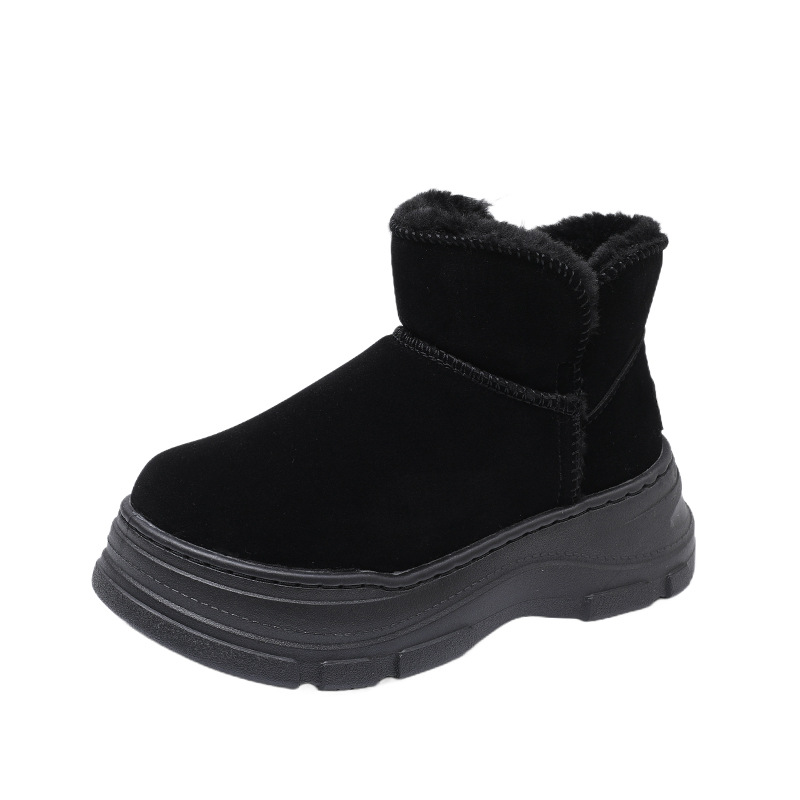 Free shipping designer Boots Short tube thick cotton shoes with women thick sole plush round toe snow boots