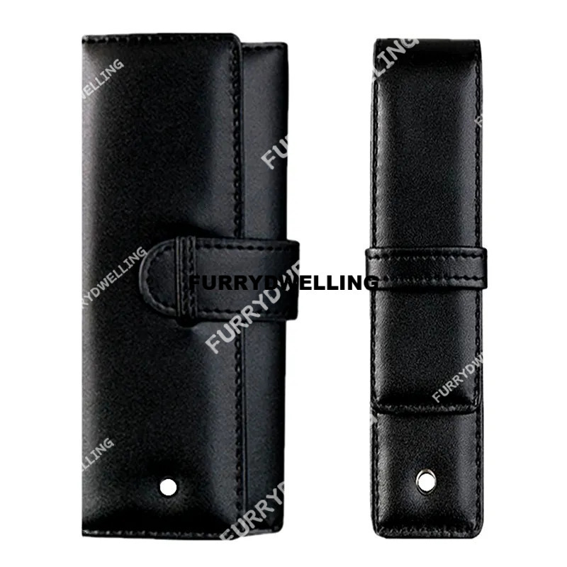 Wholesale Promotion Black Leather Pen Bag Office Stationery Fashion Pencil Dwe74 Case For Single Pen