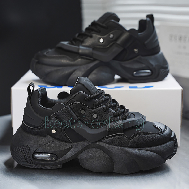 Designer Shoes Casual Sneakers White Black Trendy Versatile Durable Extra-Large Mens Height-Increasing Dad Shoes Size 39-46