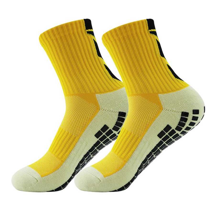 1 Pair New Men Women Nonslip Silicone Sports Soccer Socks Sweat Absorbing Breathable Football Tennis Volleyball Yoga SocksW251011