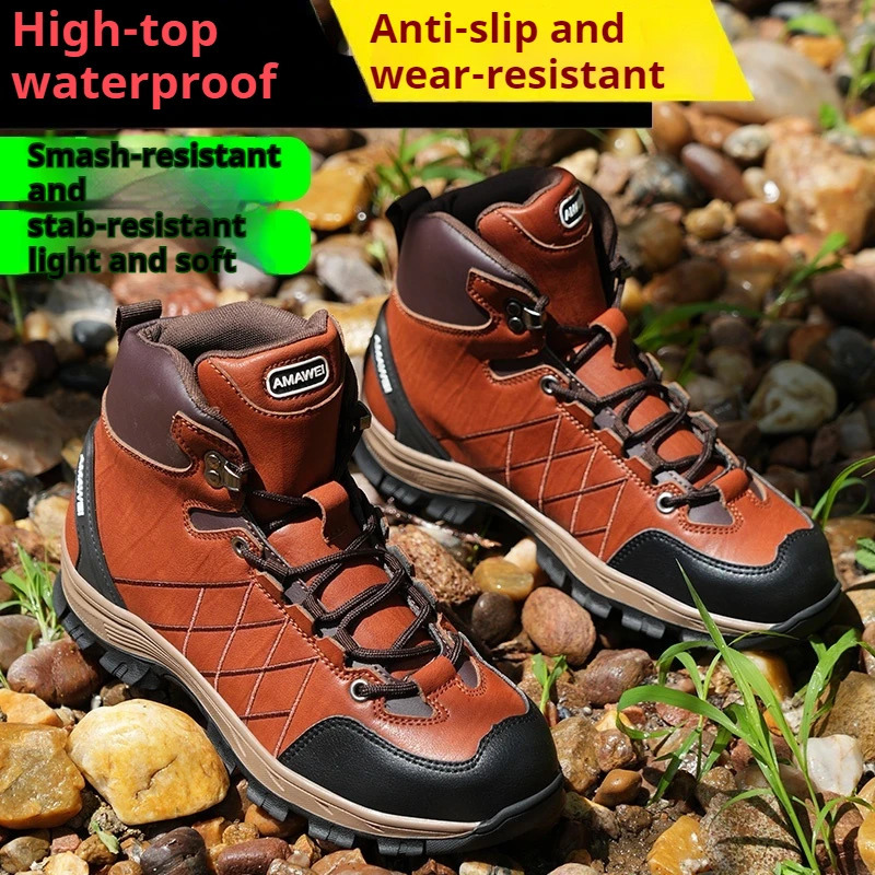Safety Shoes Men Work Sneakers Indestructible PunctureProof Protective Boots Steel Toe Construction Shoe 251010