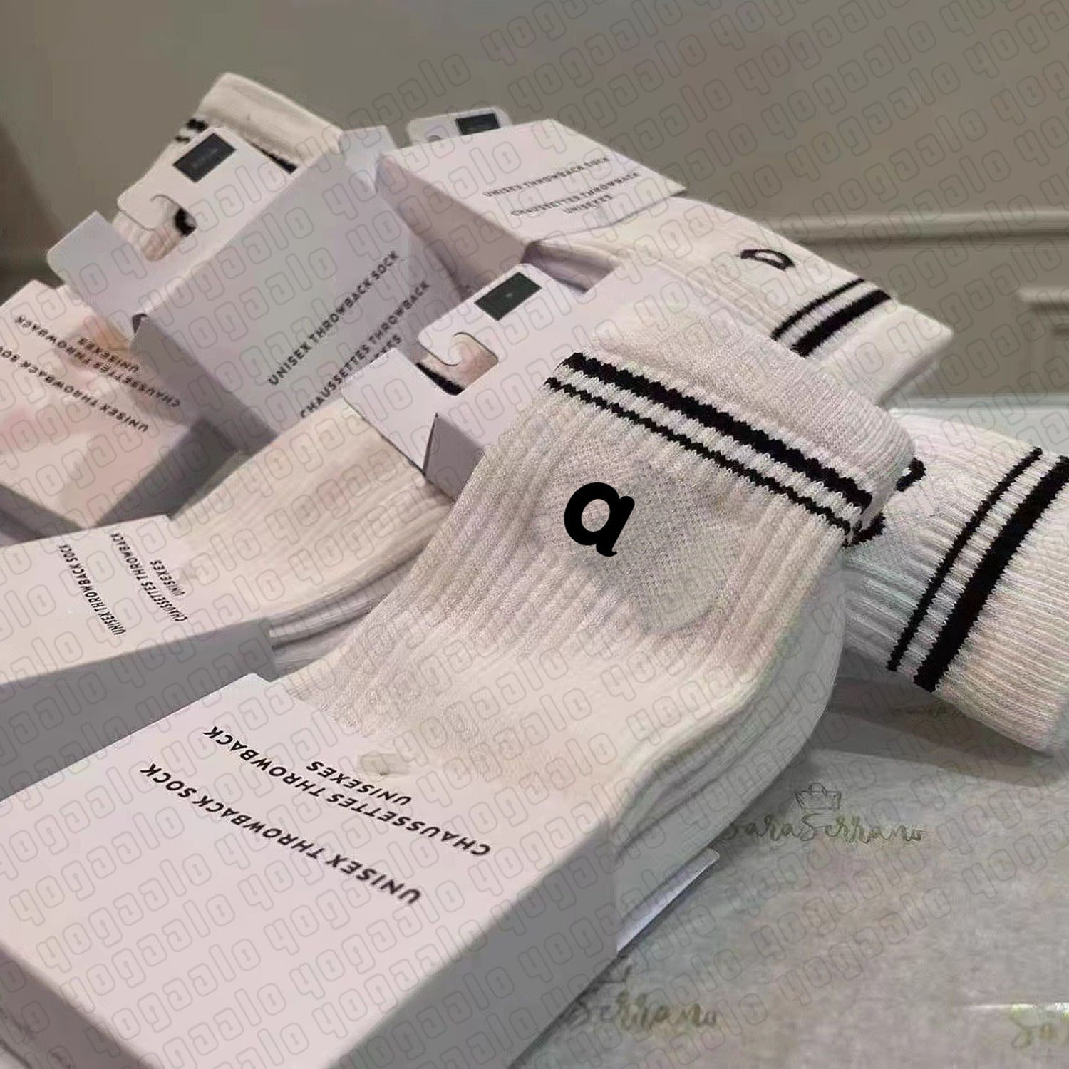 Throwback 3PCS Sock Women Sport Sock Mens Sock Cotton Medium Tube Sock Four Seasons Comfy Classic Stretchy yoga Socks