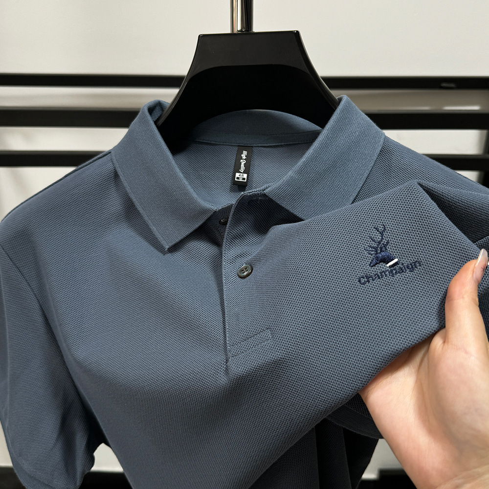 Heavyweight Pure Cotton Designer Hoodie Polo Shirt For Men Summer Pique Cotton Short Sleeve T-shirt Breathable Loose Trendy Designer Shirt Tee With Sl