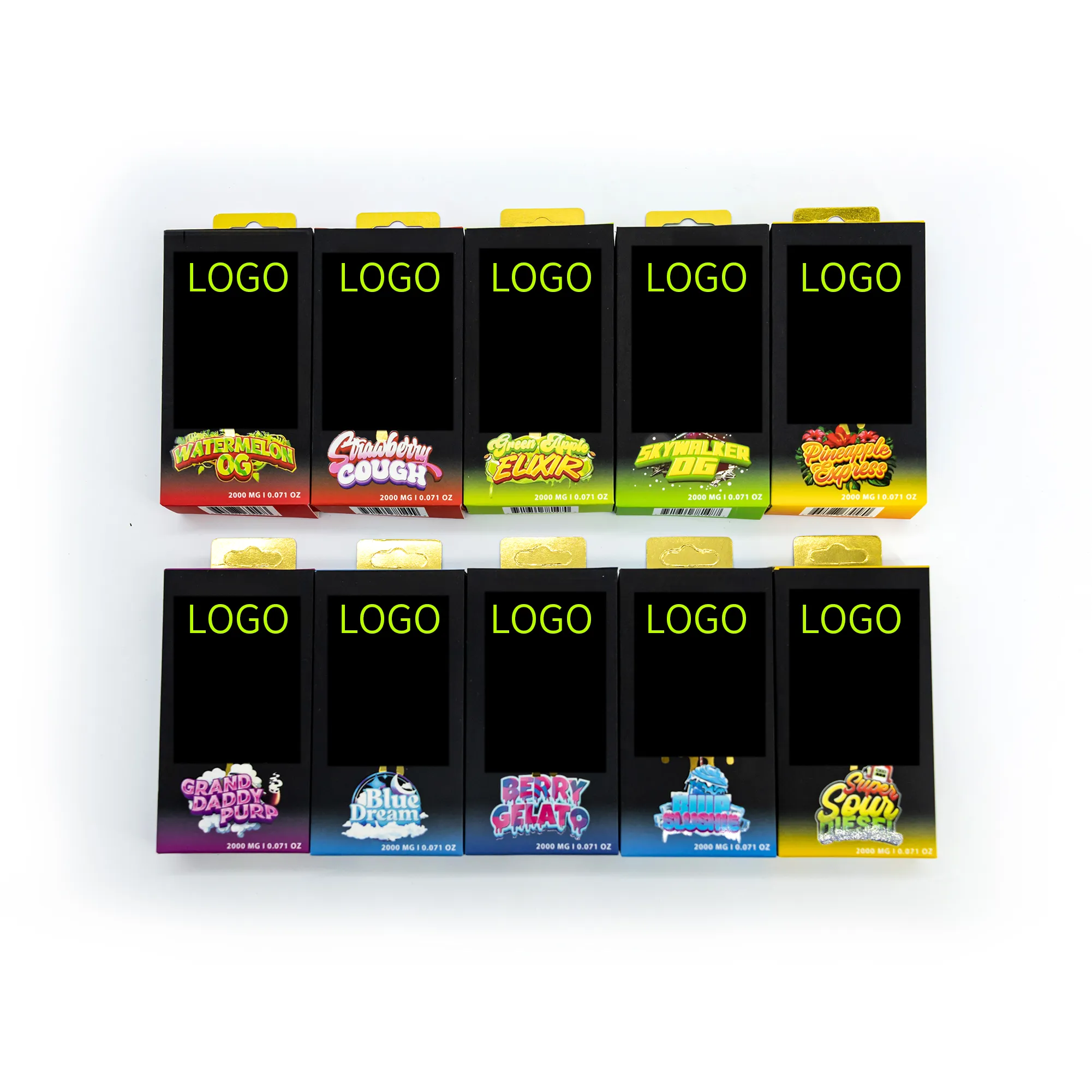 Wholesale Empty Packaging Display Box Empty Cartridge Storage Container 2ml Plastic Tube Carton Premium Packaging Hand Box Mylar Bags Sticker Packagin