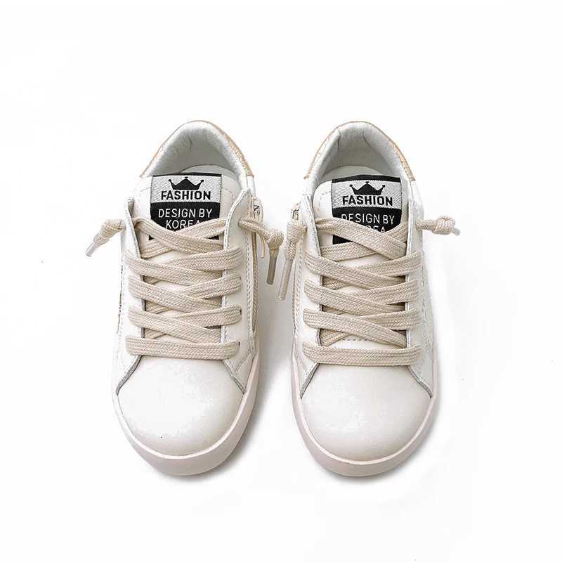 Classical Sle Real Leather Sport for Children Toddler Golden Kids Casual School CCDB Star Girls Shoes Sneaker C260130