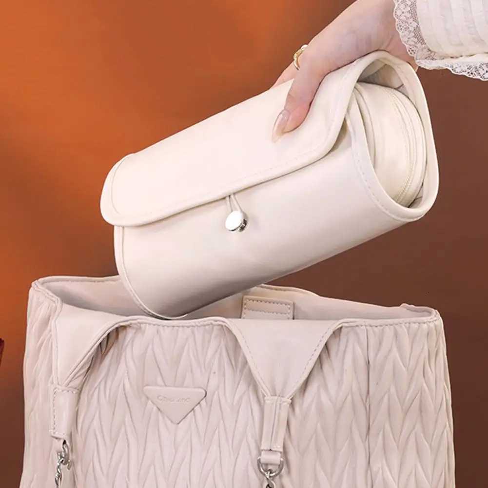 New PU Leather Makeup Bag Outdoor Travel Folding Cosmetic B Organizer Pencil Storage Waterproof Makeup Toiletry Bag D251011