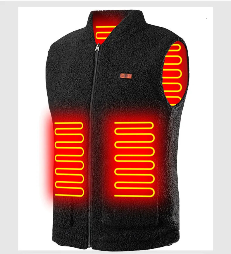 Mens winter Smart Heated vest USB Electric Heating Fleece Vest heating jacket Outdoor trekking Thermal Warm Jacket heated 251010