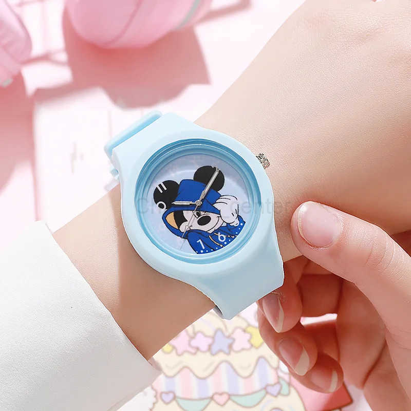 Disney Cute Mickey Mouse Watch Girls Cartoon Minnie Mouse Silicone Children Watch Kids Anime Peripherals Birthday Gifts Boys Toy H251011