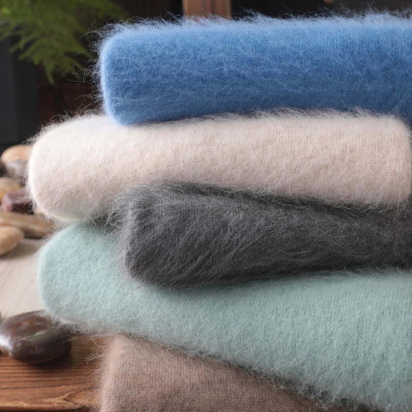 ZOCEPT highquality winter mens thick sweater luxurious and fashionable mink cashmere fleece Oneck warm clothing knitted jumper 241115