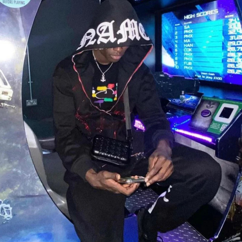 Y2k mens and womens fashionable loose fitting sports casual unisex trendy cool printed hoodie 240619