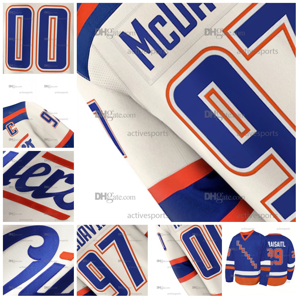 Mens Womens Youth Draisaitl Jerseys Tomasek Mangiapane Roslovic Hyman Walman Ekholm Walman Stitched Name Number Hockey