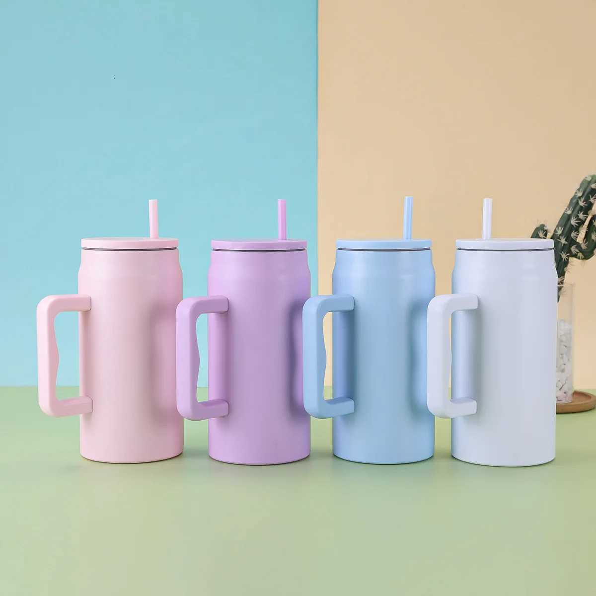 50 Oz Giant Straw 304 Stainless Steel Vacuum Insulated Large Capacity Portable Handle Car Cup C251011 W260226