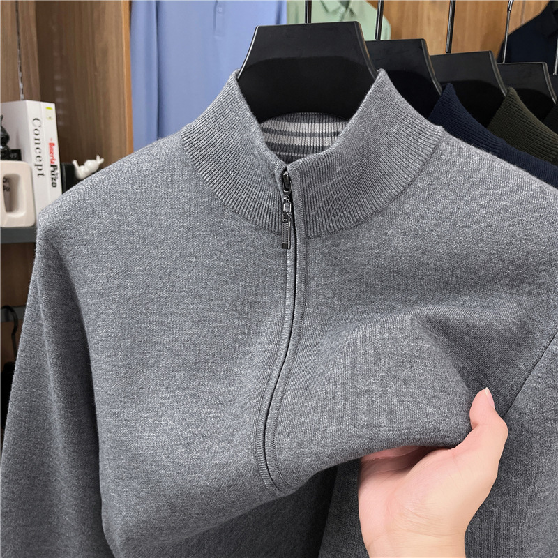 2025 Winter Designer Designer Shirt Hoodie New Men's Knitted Sweater Solid Color Fashion High-end Zipper Cardigan Loose Thickened Men's Jack
