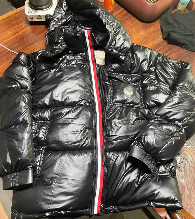 New Color Stripe Windproof Thickened Cotton Jacket Unisex Glossy Warm WashFree Hooded Coat 3 L25101184AW