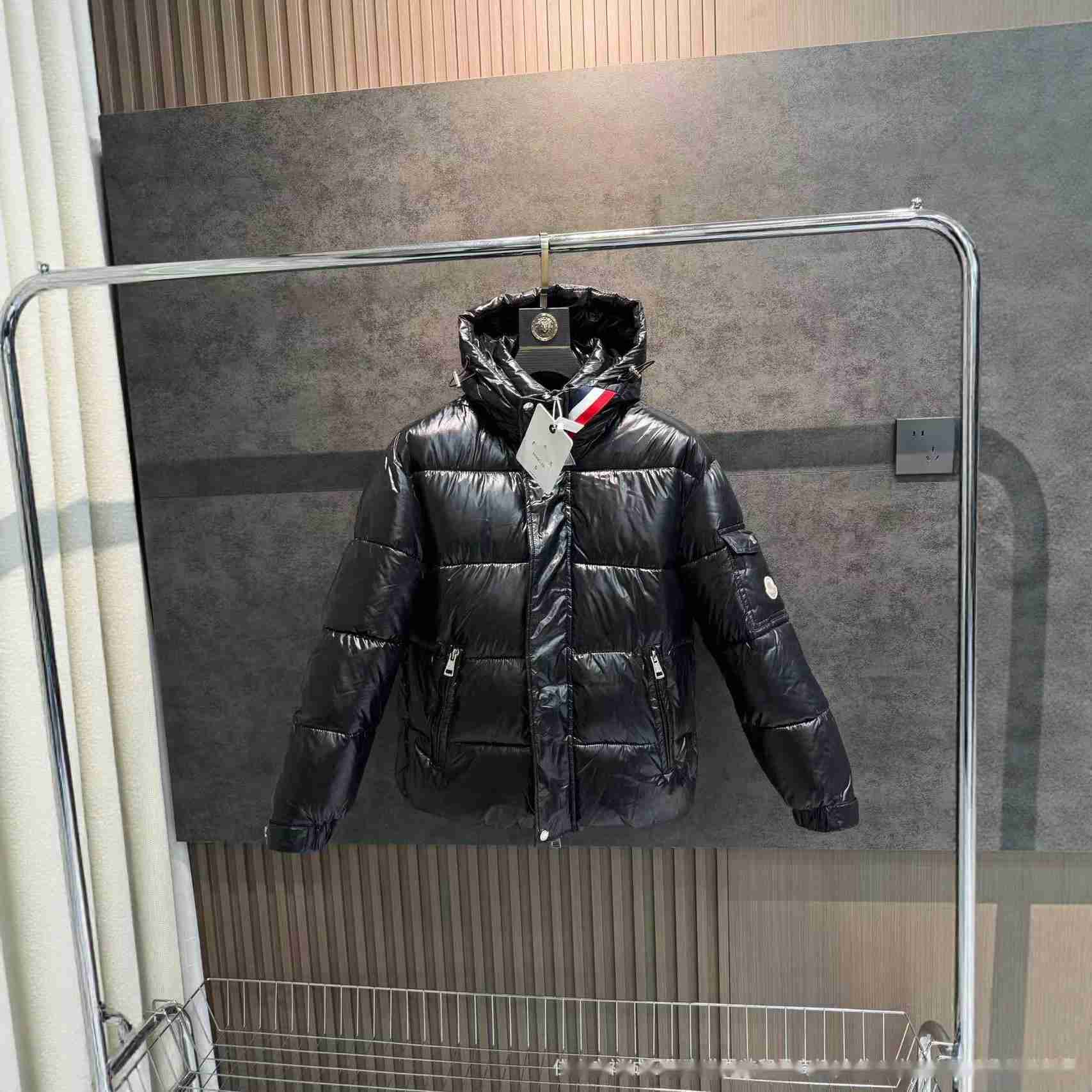 New Color Stripe Windproof Thickened Cotton Jacket Unisex Glossy Warm WashFree Hooded Coat 3 L25101184AW