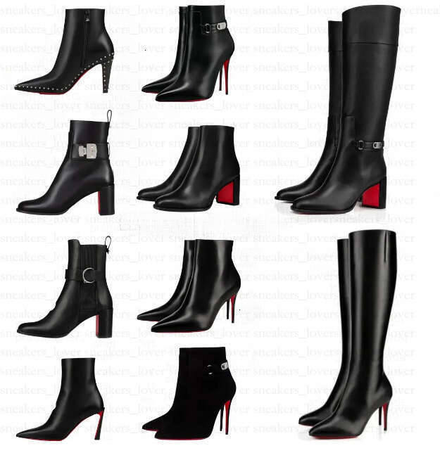 Boots Designer Women Brand Red Heels Woman Dress Shoes Shiny BottomBoots Toe High Heels 8cm 10cm 12cm Stiletto Genuine Leather Boots Pumps with Dust Bag