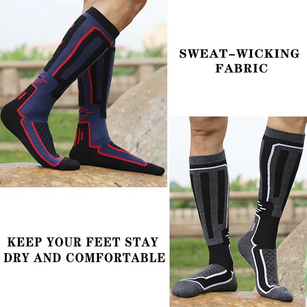 1 Pair Cotton Womens Winter Ski Sock Knee High Sporty Thermal Long Stockings Cycling Running Skiing Snowboarding ClimbingW251011