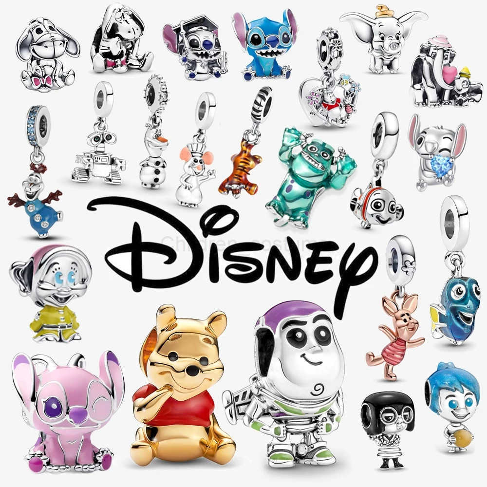 Disney Stitch Minnie Winnie Deadpool 925 Sterling Silver Dangle Charms 925 plata Fit Original Bracelet Beads Jewelry Gift DIY H251011