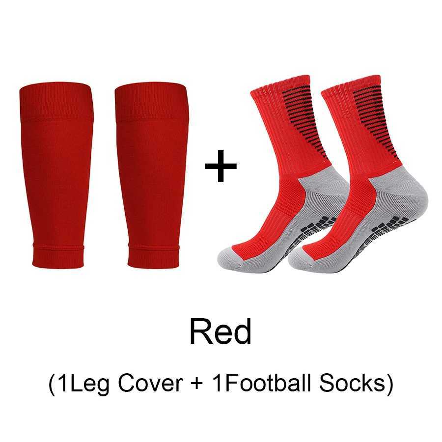 1 Set of High Elasticity Shin Guards Football Leg Cover Nonslip Soccer Tennis Basketball Sport Socks Grip Cycling Riding SocksW251011