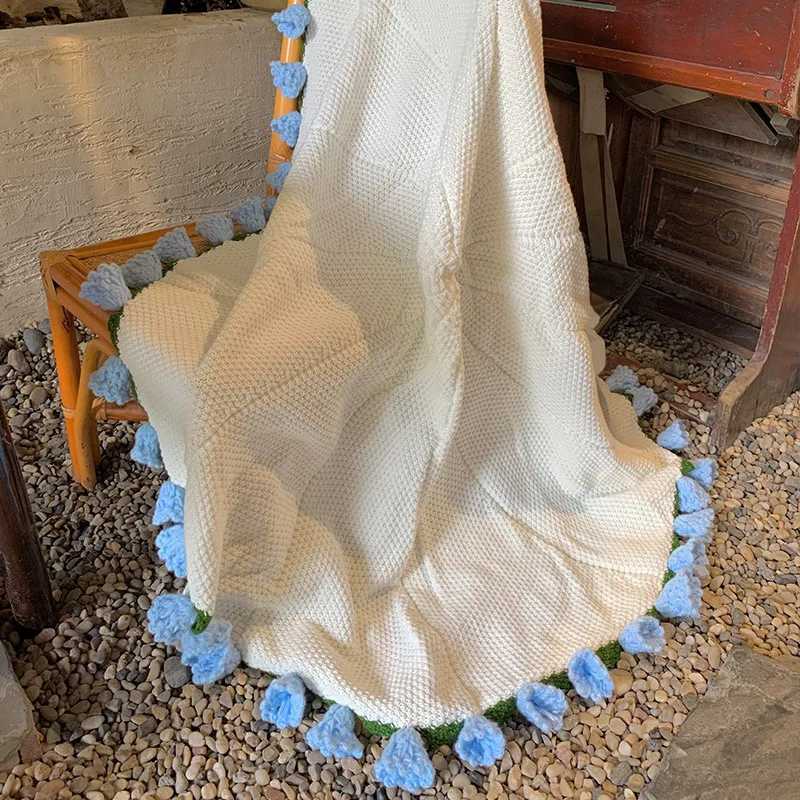Crocheted Rose Bouquet Blanket Sunflower Lily of The Valley Bouquet Sofa Cover Blanket Valentine Gifts HandWoven Finished C251011